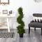 3.75ft. Pre-Lit Spiral Cypress Artificial Potted Tree, Clear LED Lights